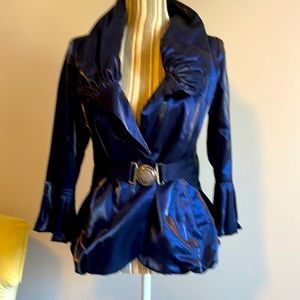 Midnight blue bcbg jacket with belt